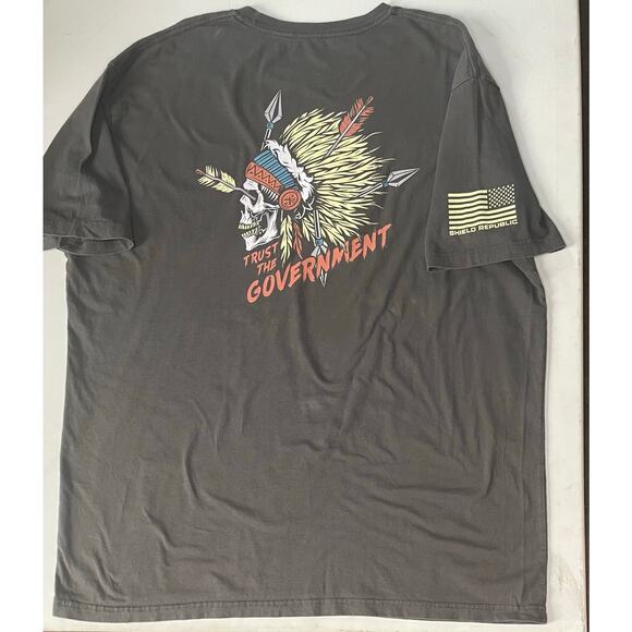 Shield Republic XXL Skull Tee Trust the Government Graphic Edgy Patriot Rebel 2% - Picture 8 of 8